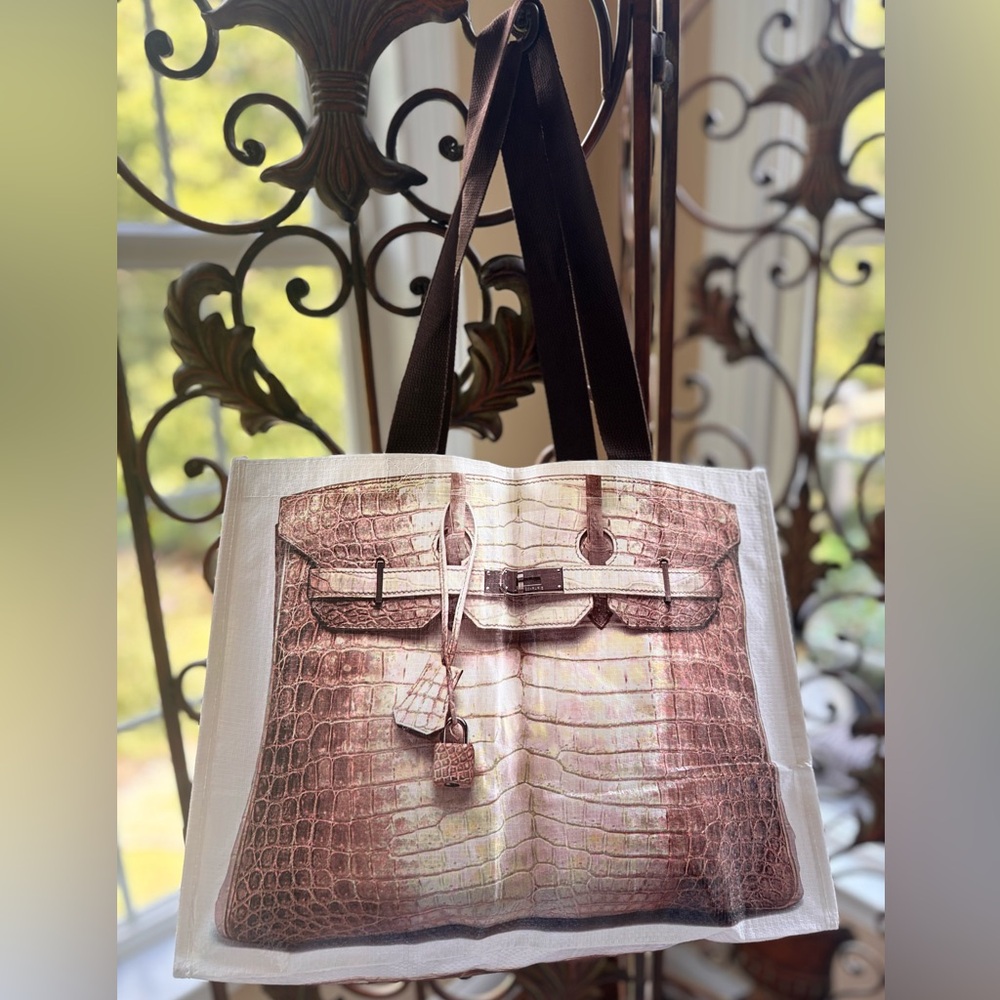 Fashion and Fun Brown Crocodile Print Shopper Bag